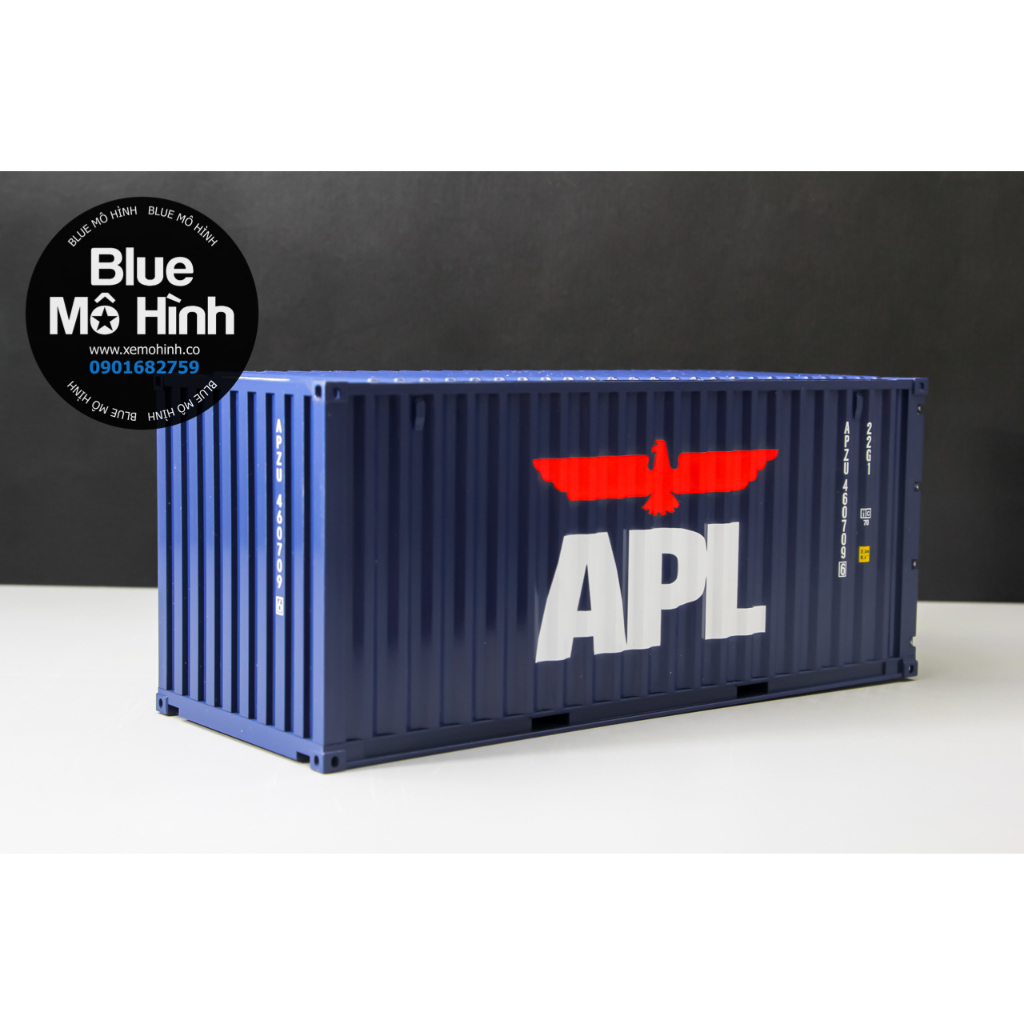Mô hình thùng container xe đầu kéo 1:24 hãng tàu APL - Blue Mô Hình