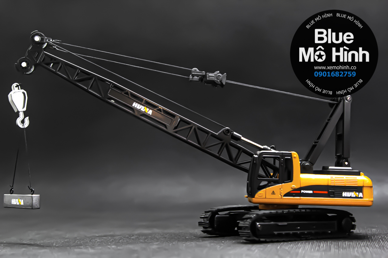 Xe mô hình công trình xe cẩu Huina 1:50 bằng kim loại - Blue Mô Hình